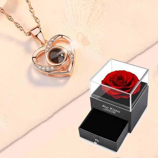 I Love You Rose & Necklace Gift